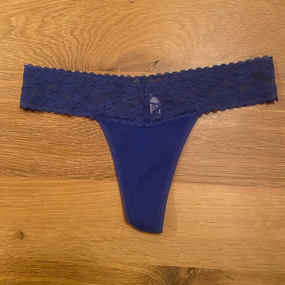 Victoria’s Secret Blue Lace Low Rise Thong